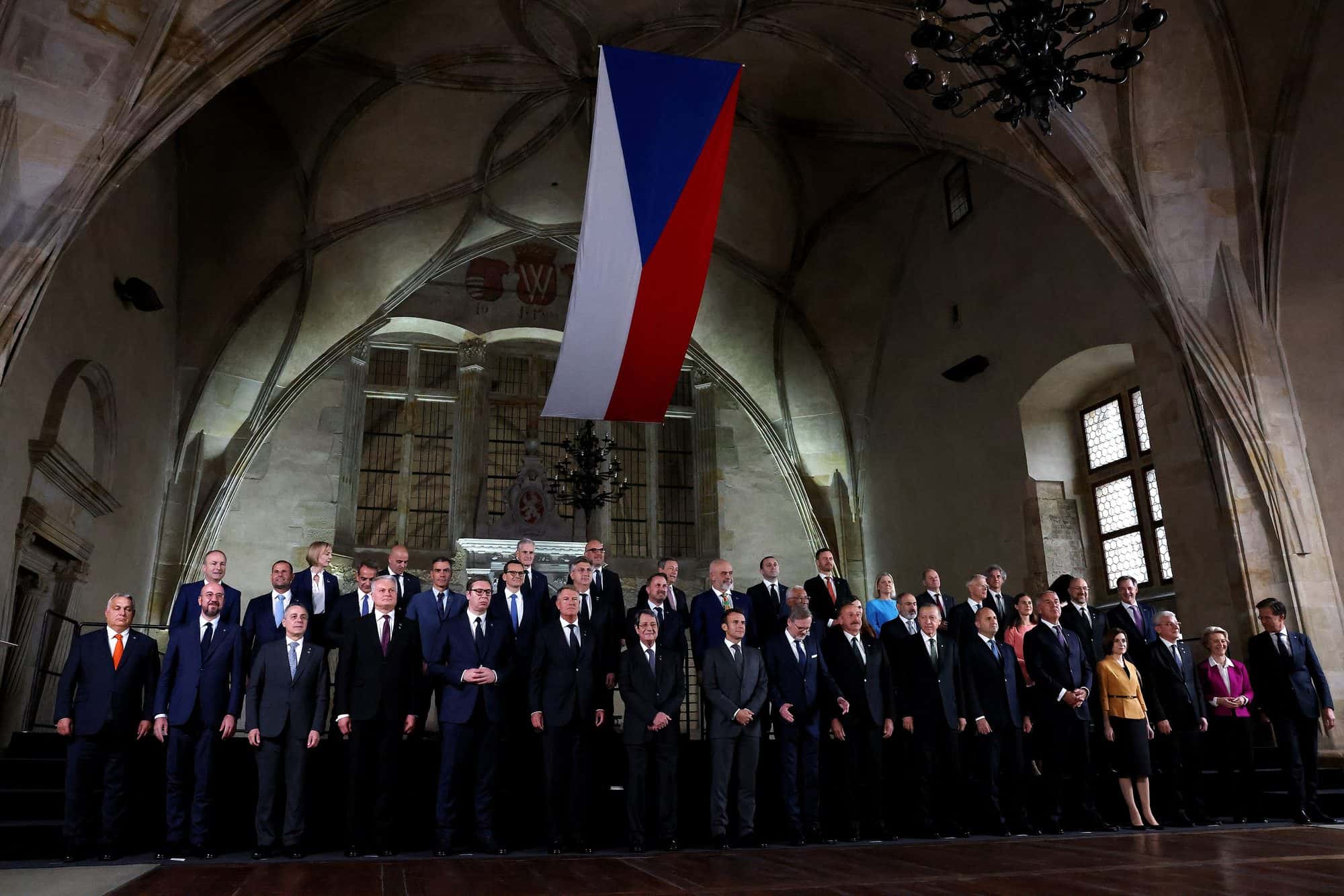 European heads of state and government gathered at a summit venue in Prague