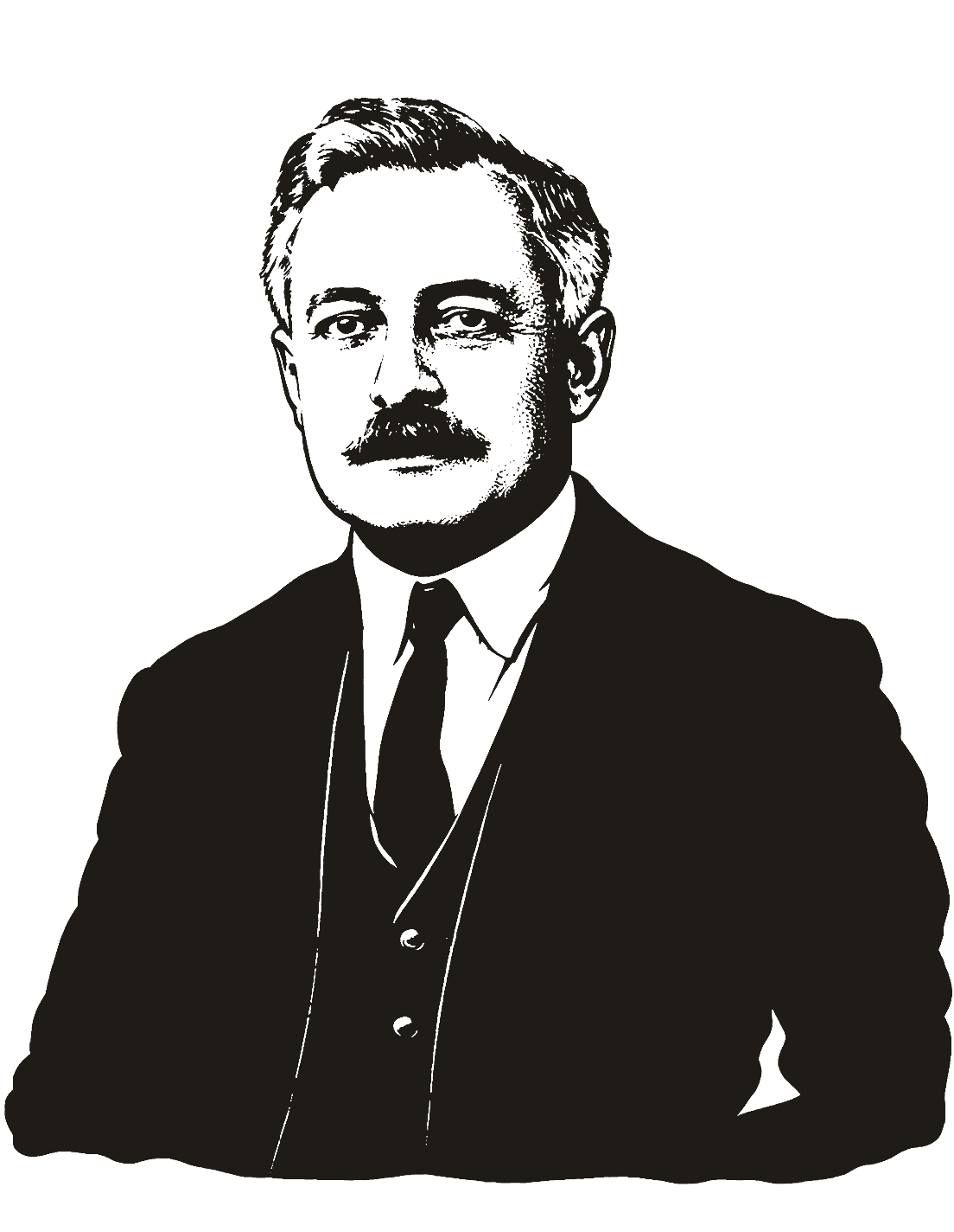 Portrait silhouette of Rouben Der Minassian